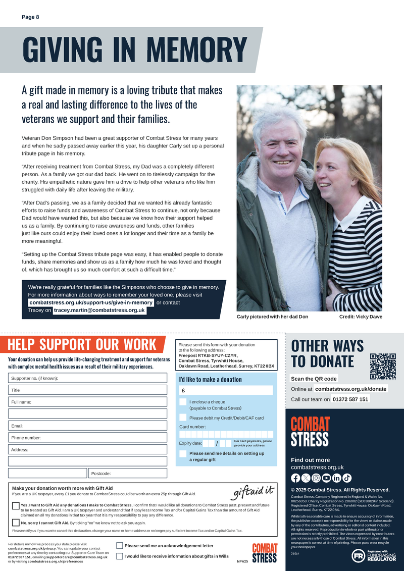 Combat Stress Newspaper - Autumn 2025